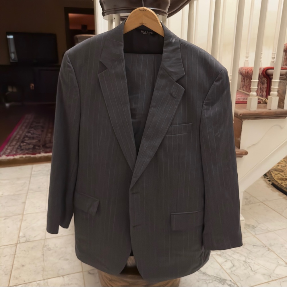 JOS A BANK Grey Pinstripe Suit